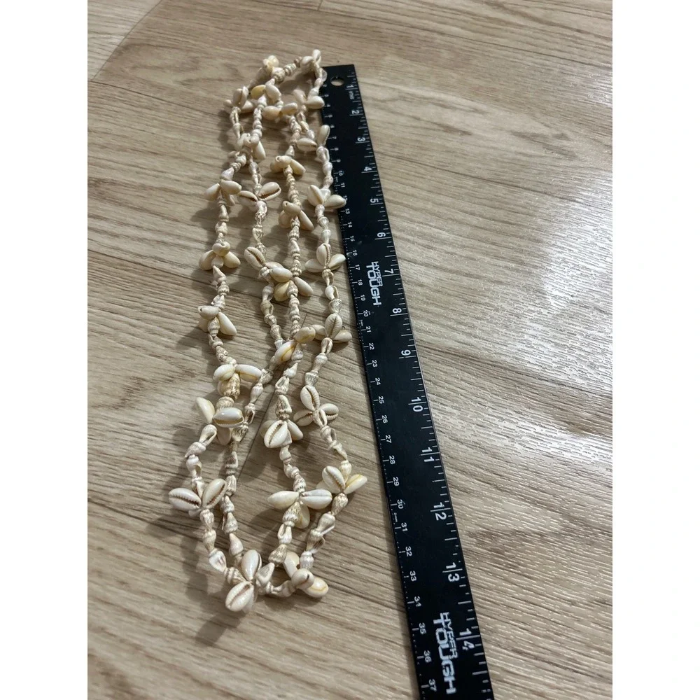 Cowrie Shell Beaded Necklace Handmade Beach Jewelry 36‎ Inches